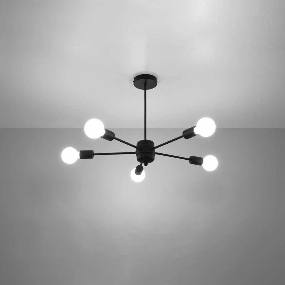 Pakabinamas šviestuvas Sollux Lighting Šviestuvas LANGO 5 juodas