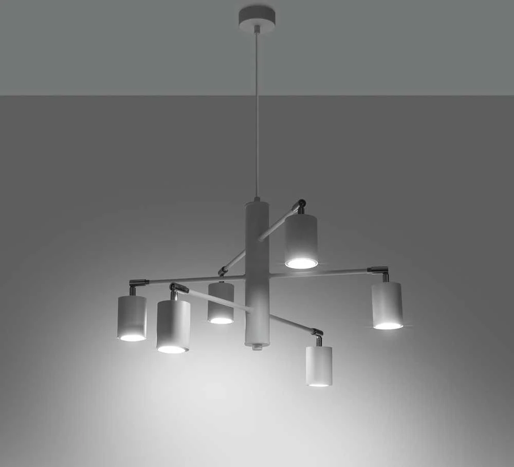 Lubinis šviestuvas Sollux Lighting Šviestuvas LEMMI 6 baltas