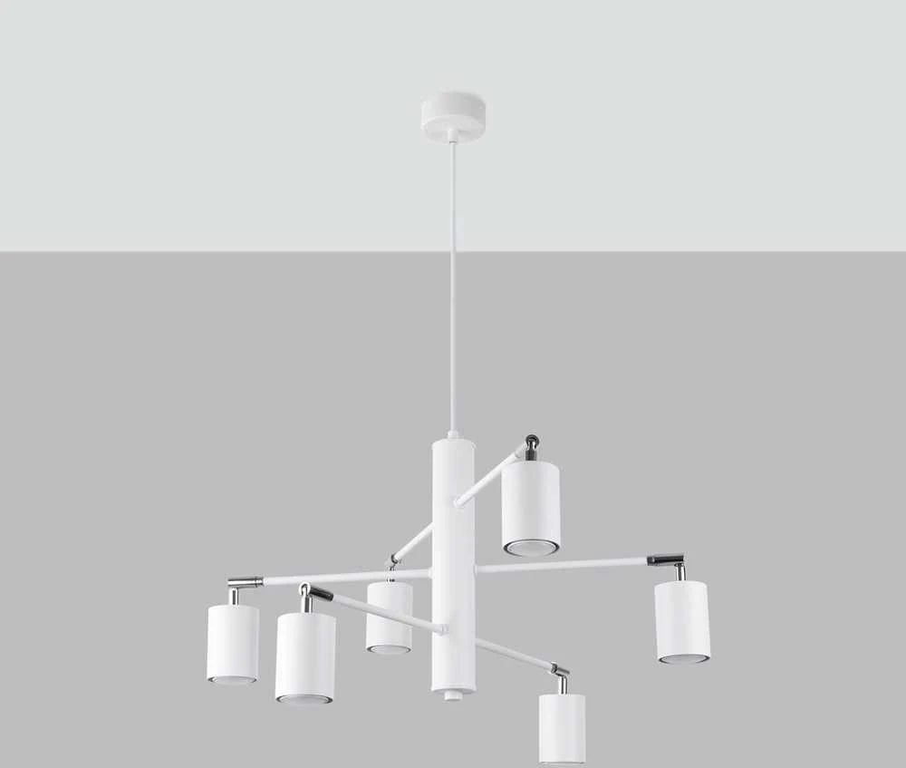 Lubinis šviestuvas Sollux Lighting Šviestuvas LEMMI 6 baltas