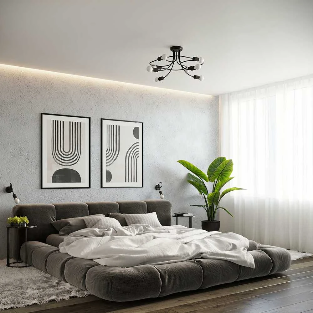 Sollux Lighting Sieninis šviestuvas LEVAR juodas