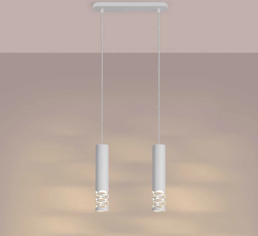 Sollux Lighting LIRO vandenyno žalios spalvos modernus plieno pakabinamas šviestuvas, 2 x GU10 LED, baltas