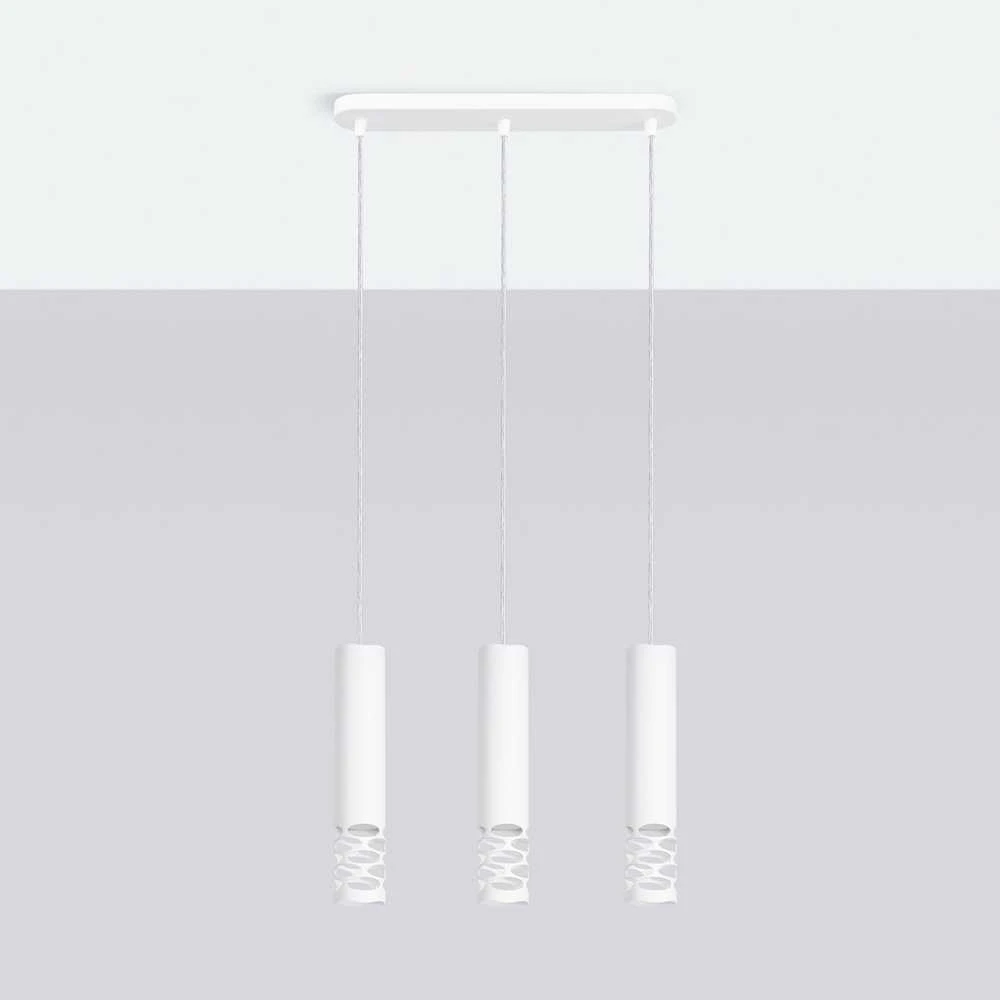 Sollux Lighting LIRO vandenyno žalios spalvos modernus plieno pakabinamas šviestuvas, 3 x GU10, 10 W, baltas