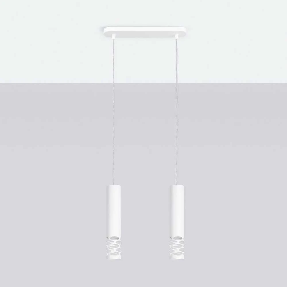 Sollux Lighting LIRO vandenyno žalios spalvos modernus plieno pakabinamas šviestuvas, 2 x GU10 LED, baltas