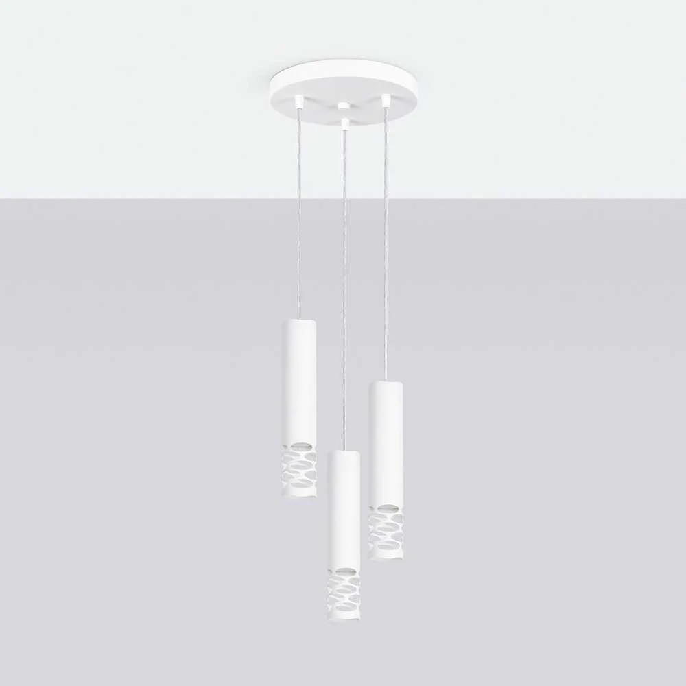 Sollux Lighting LIRO vandenyno žalios spalvos modernus plieno pakabinamas šviestuvas, 3 x GU10 LED, 10 W, baltas