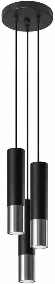 Sollux Lighting Pakabinamas šviestuvas LOOPEZ 3P juodas/chromas