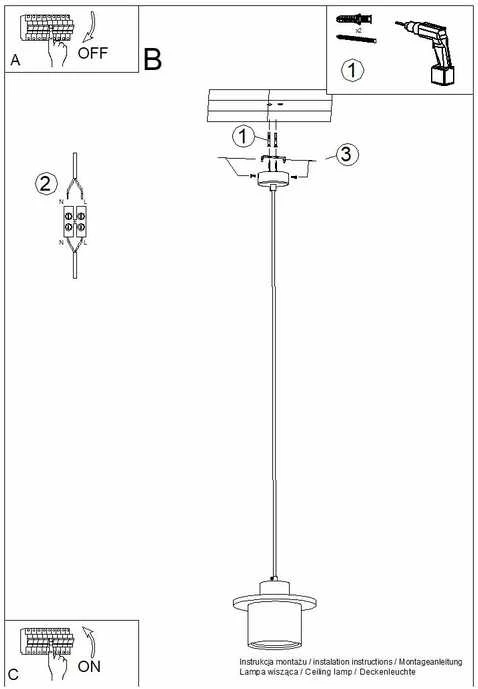 Sollux Lighting MAB pakabinamas šviestuvas, betono spalvos, mediena, 22x125cm, E27, 15W, modernus šviestuvas