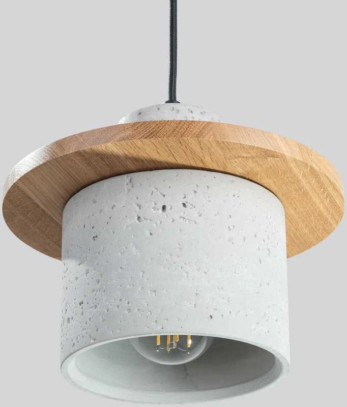 Sollux Lighting MAB pakabinamas šviestuvas, betono spalvos, mediena, 22x125cm, E27, 15W, modernus šviestuvas