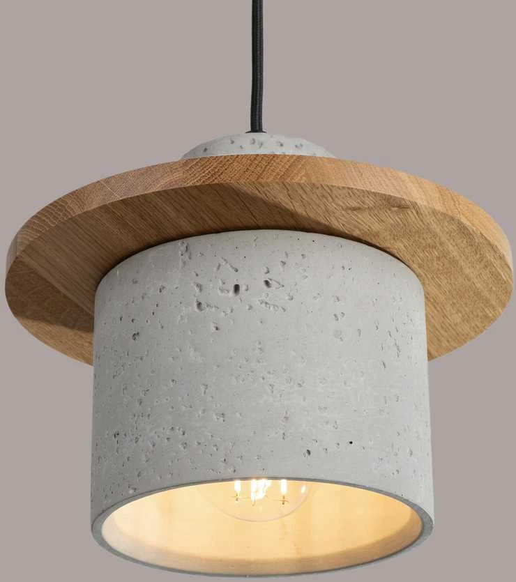 Sollux Lighting MAB pakabinamas šviestuvas, betono spalvos, mediena, 22x125cm, E27, 15W, modernus šviestuvas