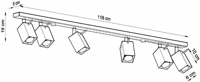 Sollux Lighting Sollux Lubinis šviestuvas MERIDA 6L pilkas