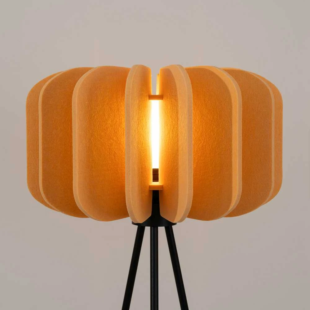 Pakabinamas šviestuvas Sollux Lighting MULA ispaniško oranžinio veltinio šviestuvo gaubtas, 45 cm, modernus pakabinamas toršeras