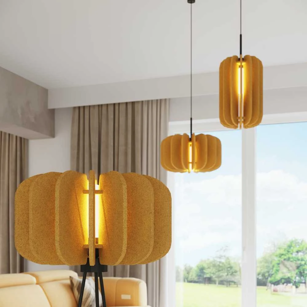 Pakabinamas šviestuvas Sollux Lighting MULA modernus pakabinamas ir toršeras, veltinio gaubtas, 45 cm, juodas rėmas