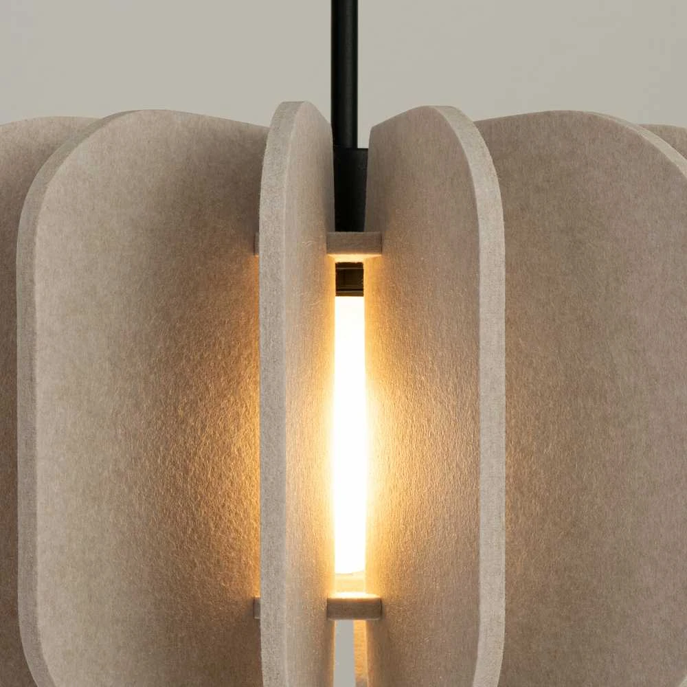 Pakabinamas šviestuvas Sollux Lighting MULA modernus pakabinamas ir toršeras, veltinio gaubtas, 45 cm, juodos smėlio spalvos
