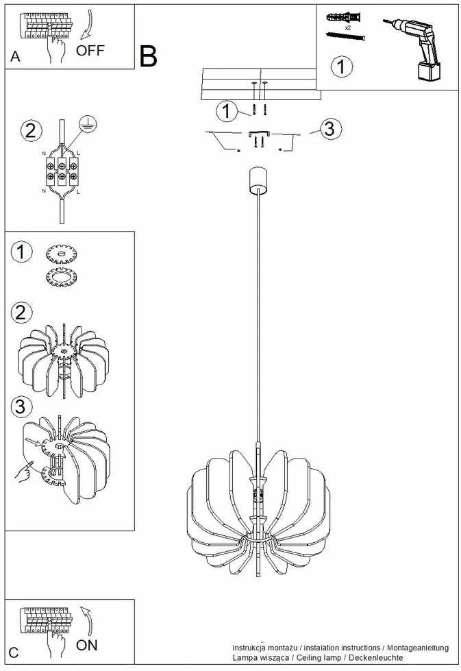 Pakabinamas šviestuvas Sollux Lighting MULA modernus pakabinamas ir toršeras, veltinio gaubtas, 45 cm, juodas rėmas
