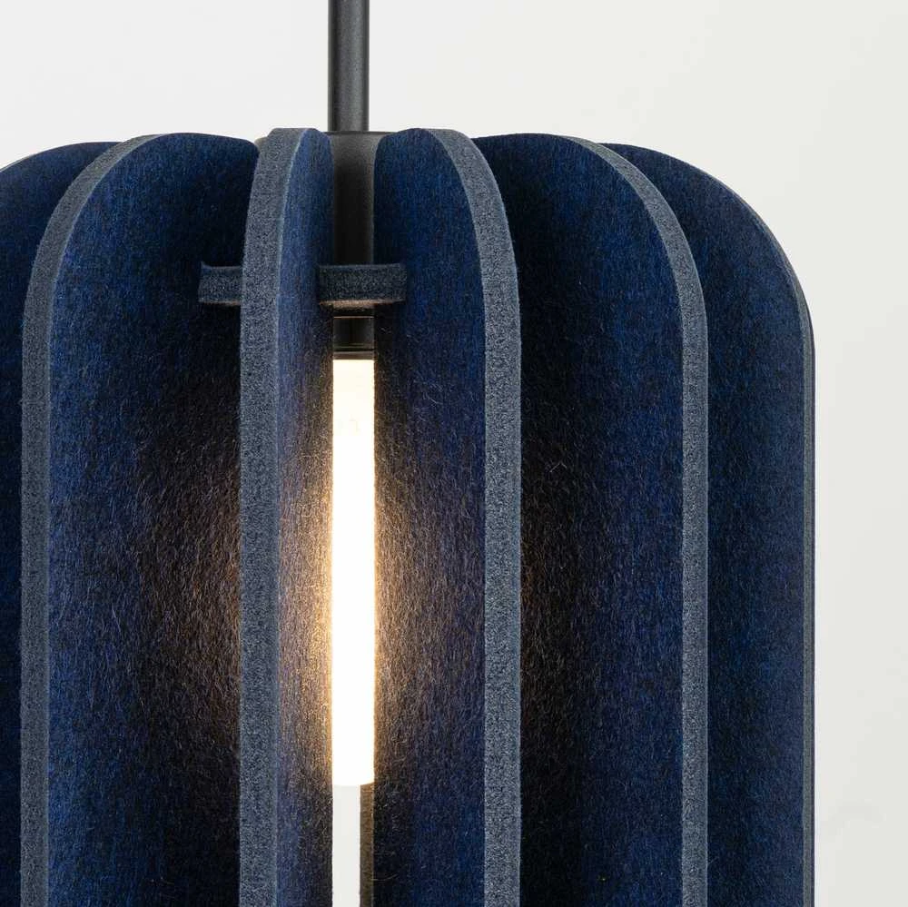 Sollux Lighting MULA modernus pakabinamas šviestuvas, 27 cm, veltinio gaubtas, juodas rėmas, savaime surenkamas