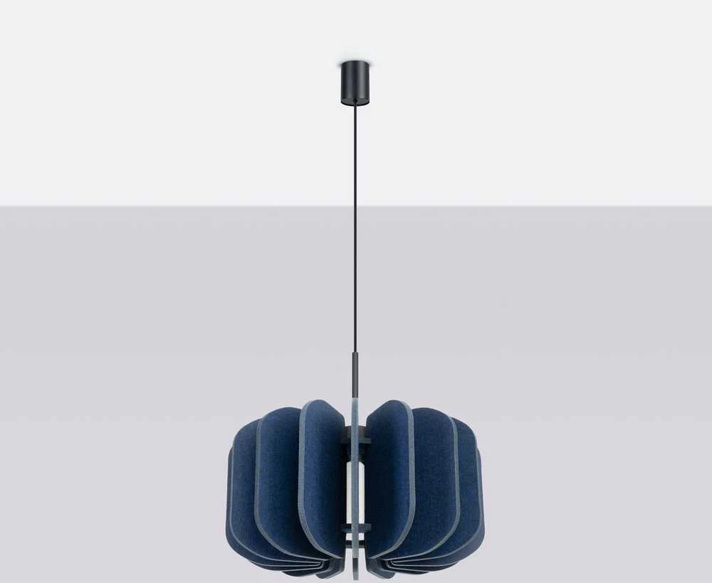 Pakabinamas šviestuvas Sollux Lighting MULA modernus pakabinamas ir toršeras, veltinio gaubtas, 45 cm, juodas rėmas
