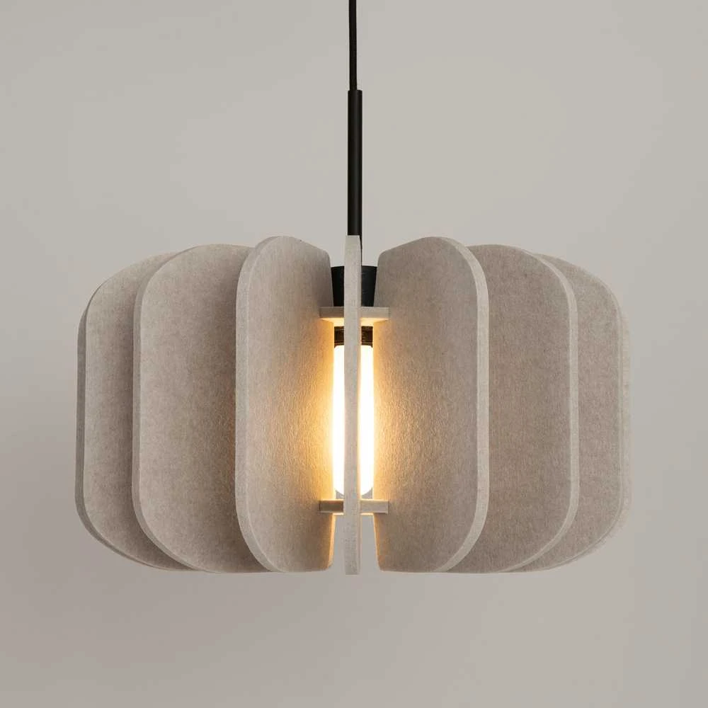 Pakabinamas šviestuvas Sollux Lighting MULA modernus pakabinamas ir toršeras, veltinio gaubtas, 45 cm, juodos smėlio spalvos