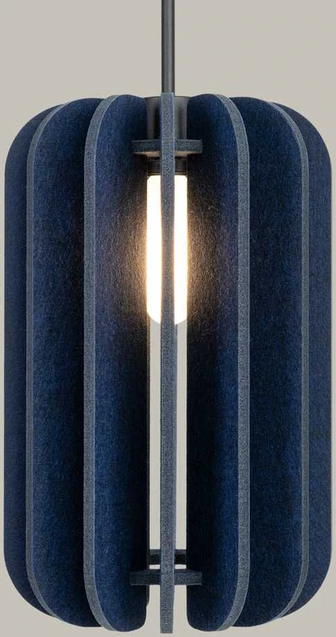 Sollux Lighting MULA modernus pakabinamas šviestuvas, 27 cm, veltinio gaubtas, juodas rėmas, savaime surenkamas