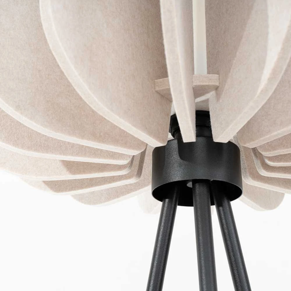 Pakabinamas šviestuvas Sollux Lighting MULA modernus veltinio pakabinamas ir toršeras, 45 cm, juodos smėlio spalvos, gaubtas