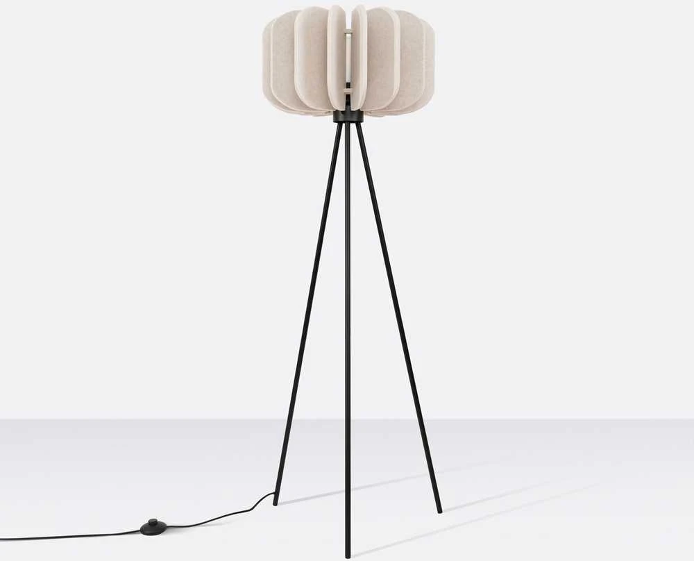 Pakabinamas šviestuvas Sollux Lighting MULA modernus veltinio pakabinamas ir toršeras, 45 cm, juodos smėlio spalvos, gaubtas
