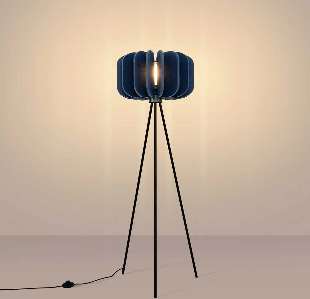 Pakabinamas šviestuvas Sollux Lighting MULA modernus veltinio pakabinamas ir toršeras su gaubtu, 45 cm, juodu rėmu