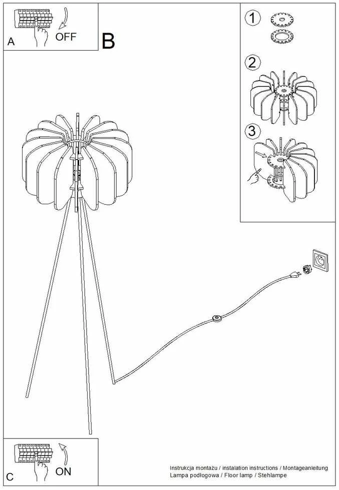 Pakabinamas šviestuvas Sollux Lighting MULA modernus veltinio pakabinamas ir toršeras su gaubtu, 45 cm, juodu rėmu