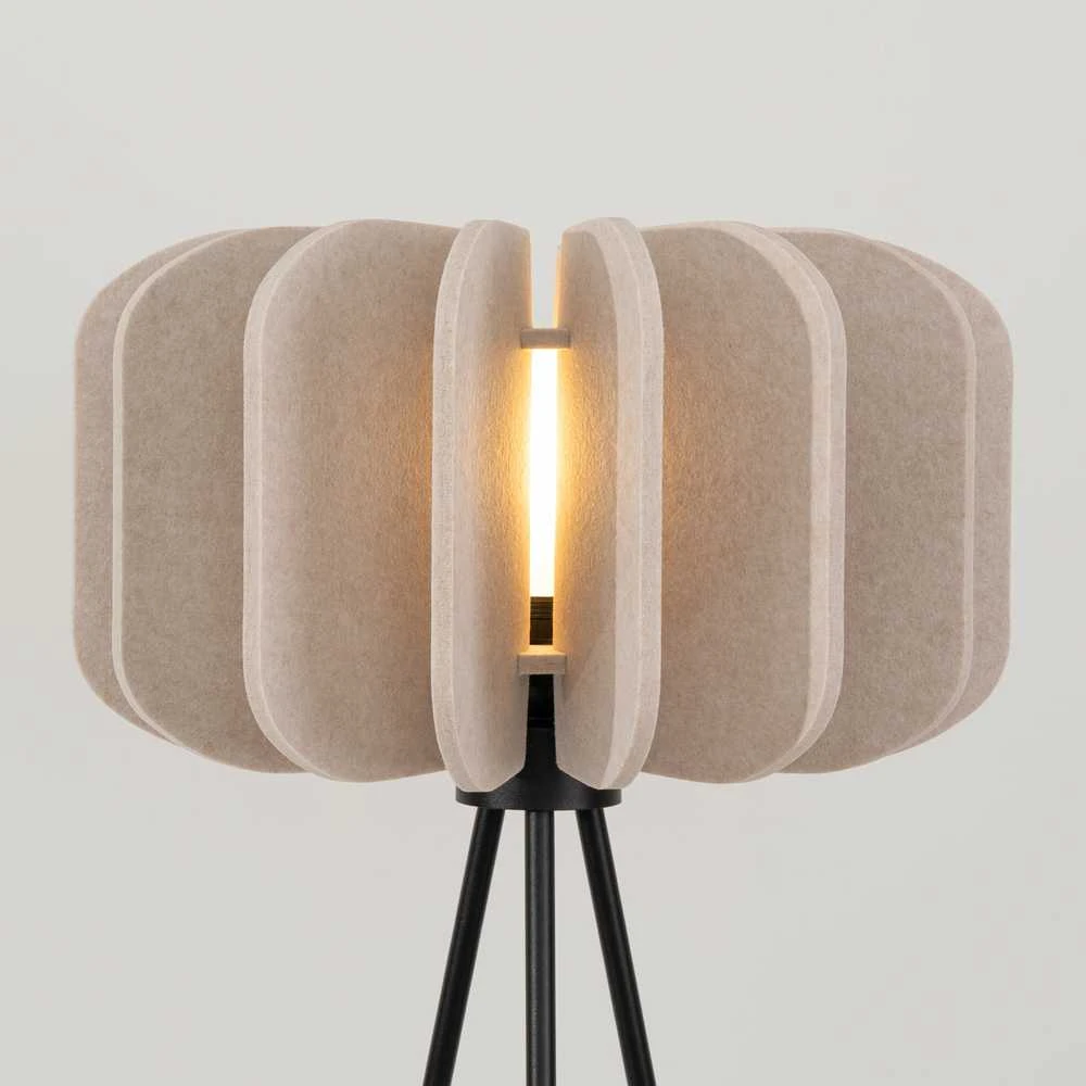 Pakabinamas šviestuvas Sollux Lighting MULA modernus veltinio pakabinamas ir toršeras, 45 cm, juodos smėlio spalvos, gaubtas