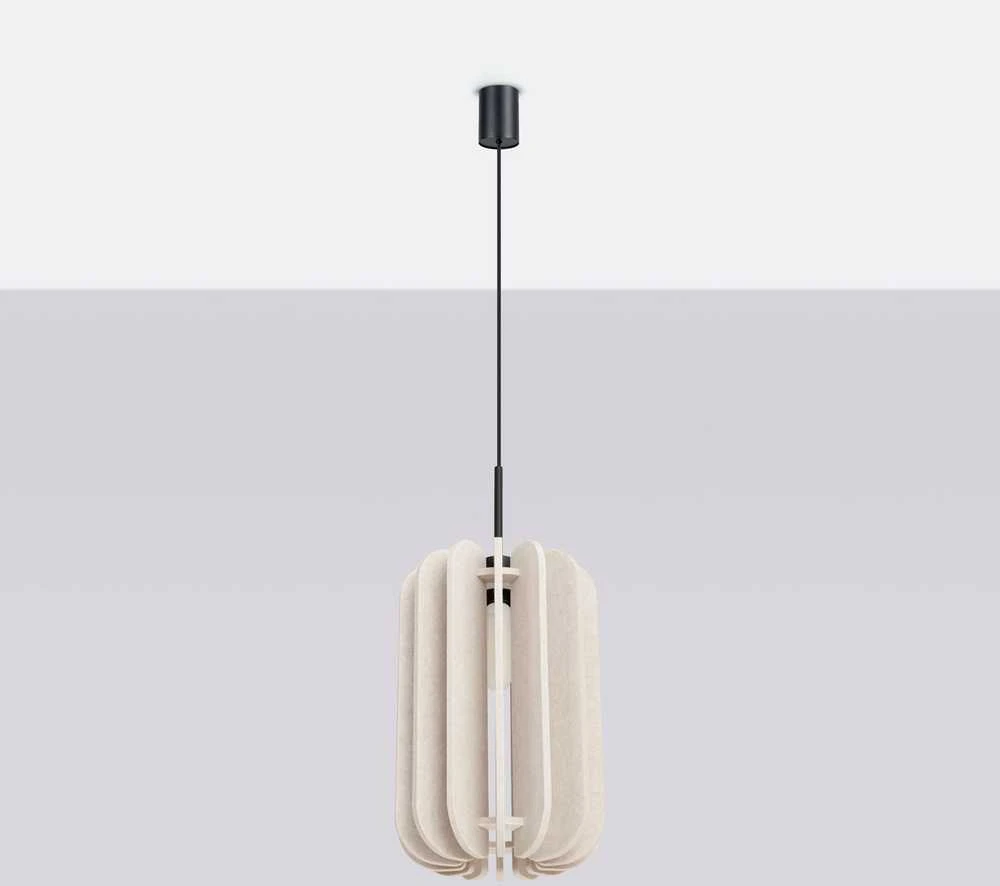 Sollux Lighting MULA pakabinamas šviestuvas, 27 cm, veltinio gaubtas, juodas rėmas, modernus dizainas