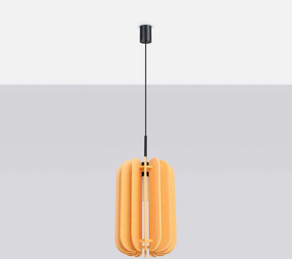 Sollux Lighting MULA pakabinamas šviestuvas, 27 cm, veltinio gaubtas, juodas rėmas, modernus dizainas