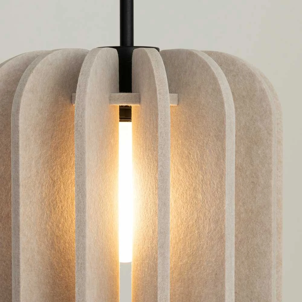 Sollux Lighting MULA pakabinamas šviestuvas, 27 cm, veltinio gaubtas, juodas rėmas, modernus dizainas