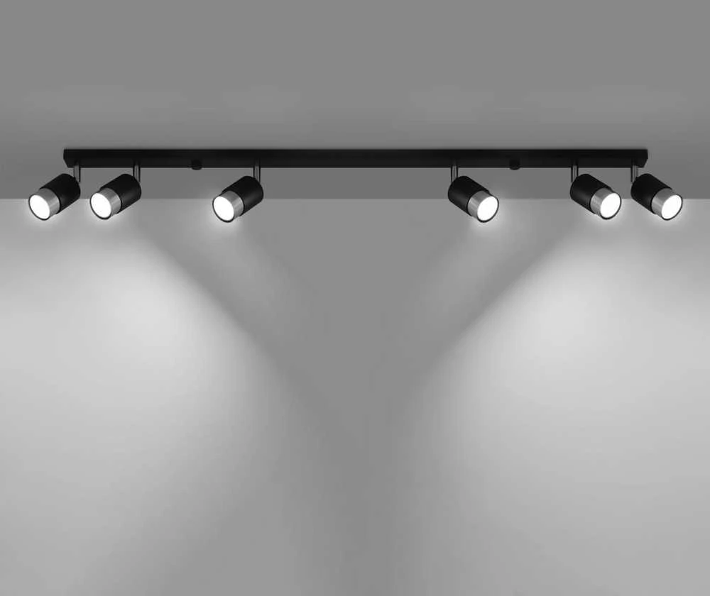 Sollux Lighting Lubinis šviestuvas NERO 6 juodas/chromas