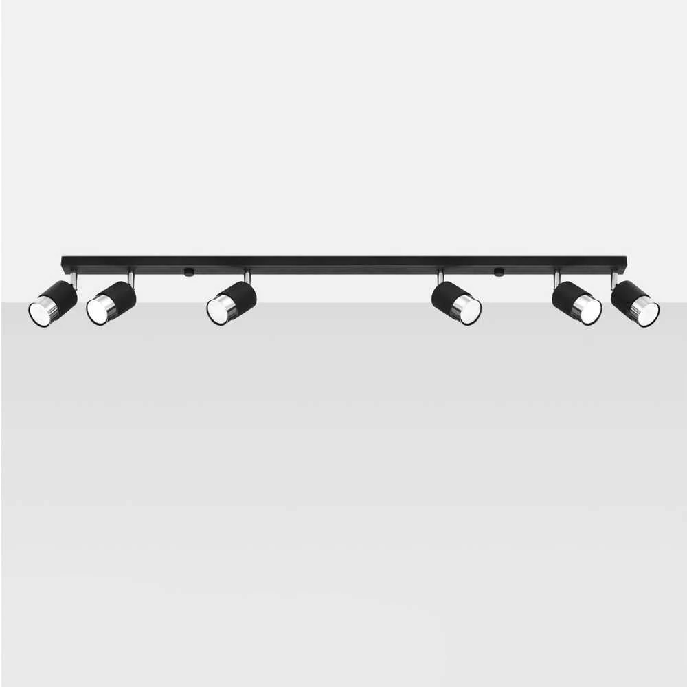 Sollux Lighting Lubinis šviestuvas NERO 6 juodas/chromas