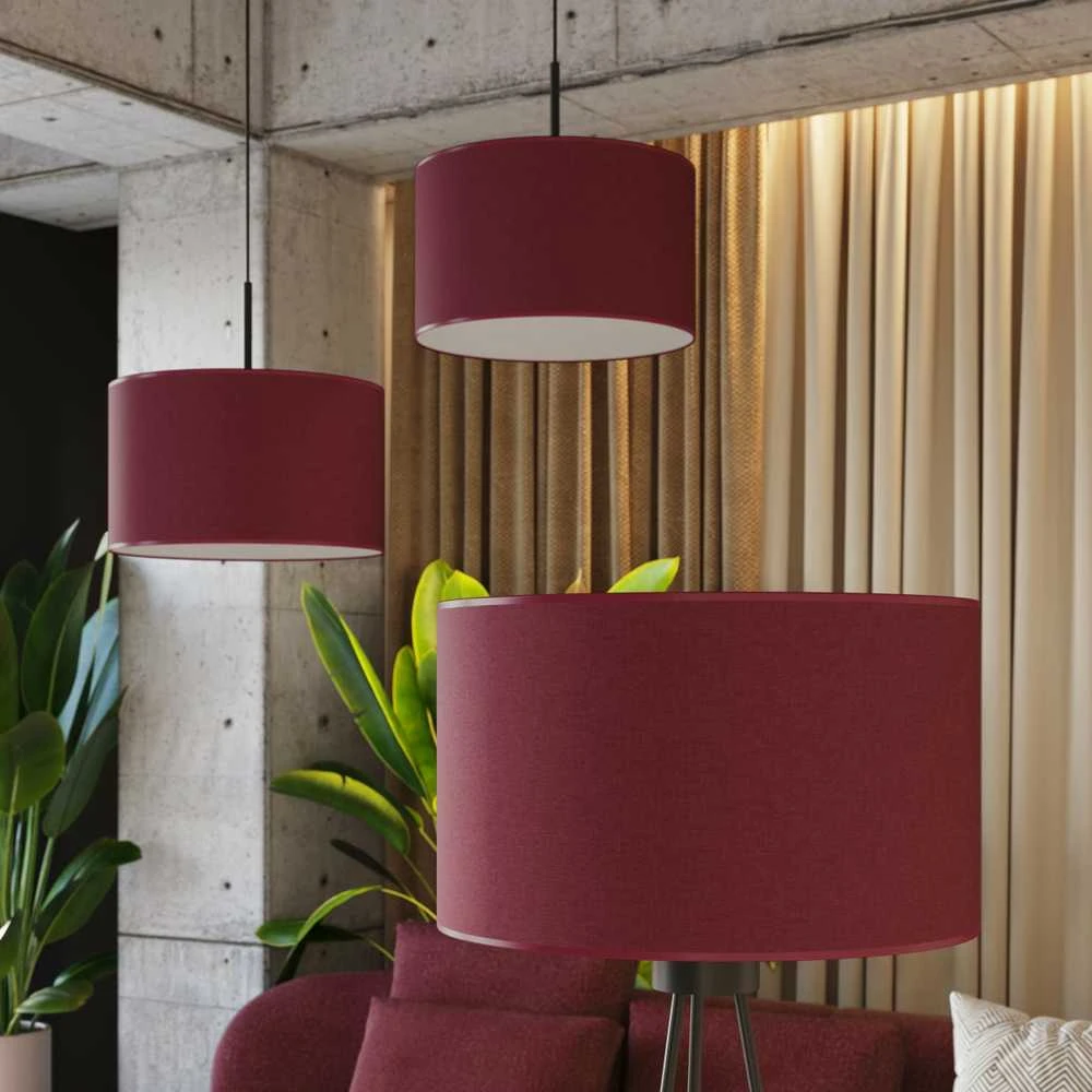 Sollux Lighting NEVIA pakabinamas šviestuvas, bordo spalvos, audinio gaubtas, 40x25 cm, IP20