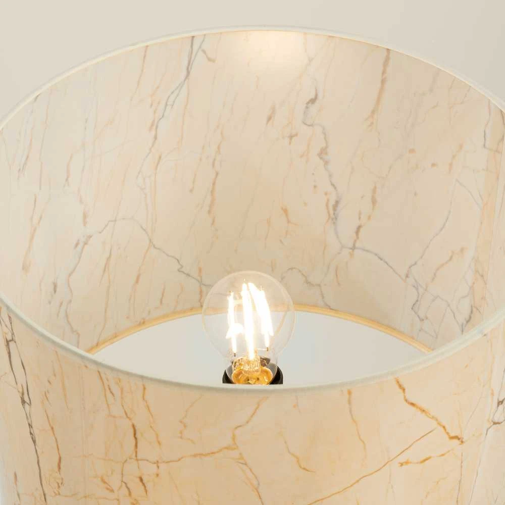 Sollux Lighting NEVIA pakabinamas šviestuvas, juodas rėmas, smėlio spalvos, marmurinis gaubtas, 40 cm