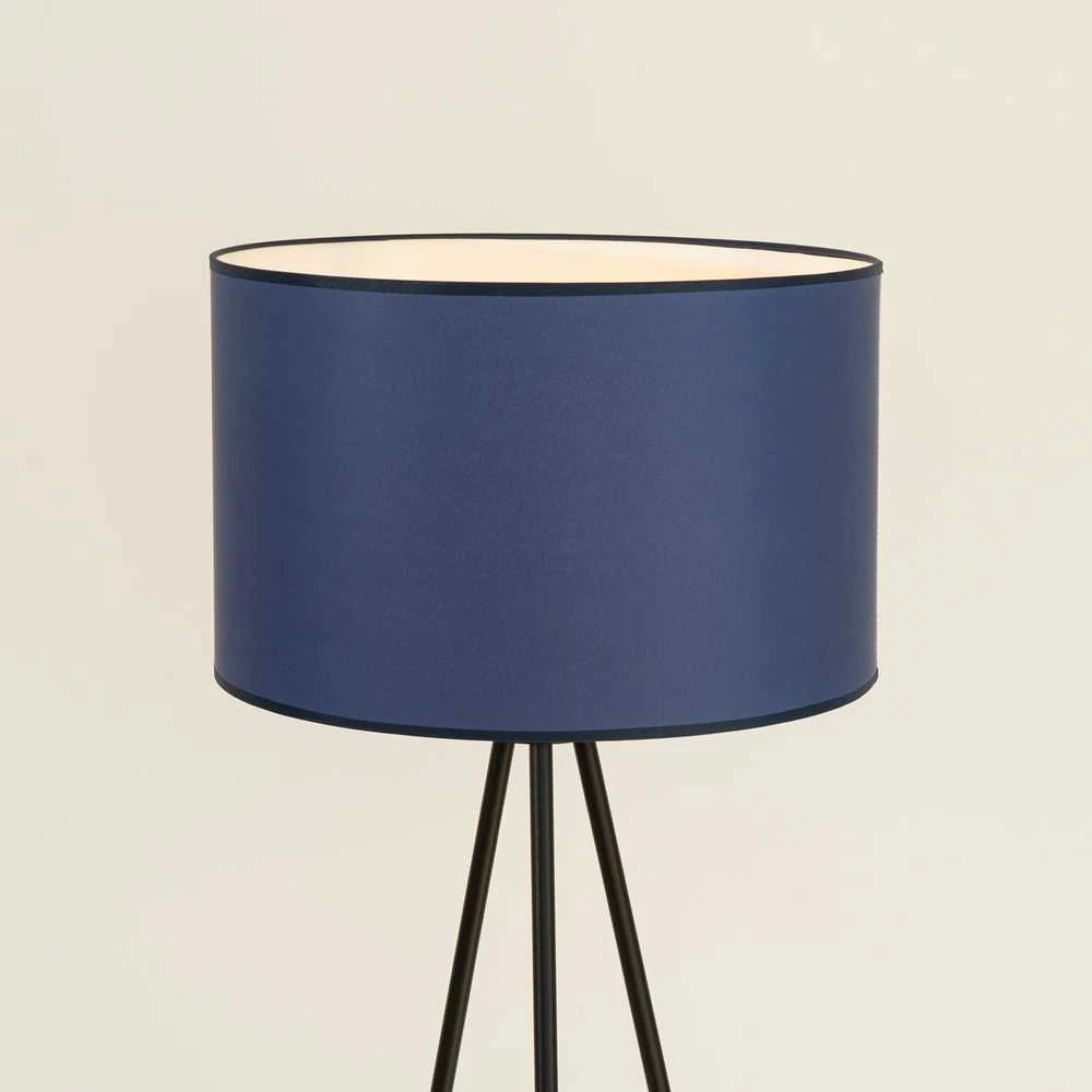 Sollux Lighting NEVIA pakabinamas šviestuvas, tamsiai mėlynas, audinio gaubtas, juodas rėmas, 40 cm