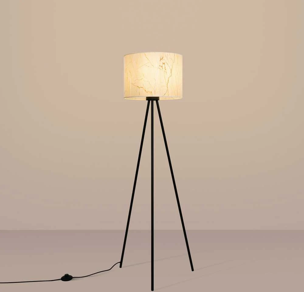 Sollux Lighting NEVIA pakabinamas šviestuvas, juodas rėmas, smėlio spalvos, marmurinis gaubtas, 40 cm