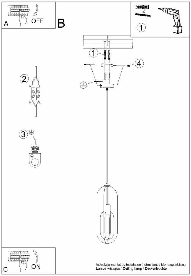 Sollux Lighting Pakabinamas šviestuvas NICUS 1 baltas