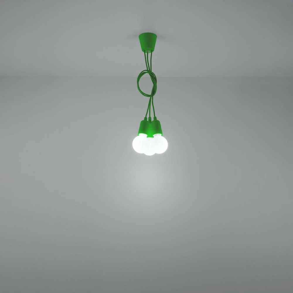 Sollux Lighting Pakabinamas šviestuvas DIEGO 3 žalias