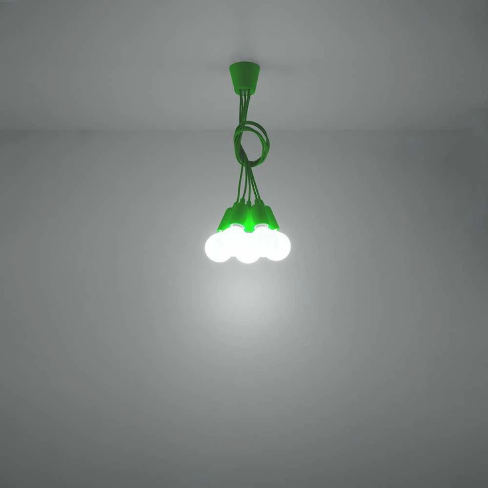 Sollux Lighting Pakabinamas šviestuvas DIEGO 5 žalias