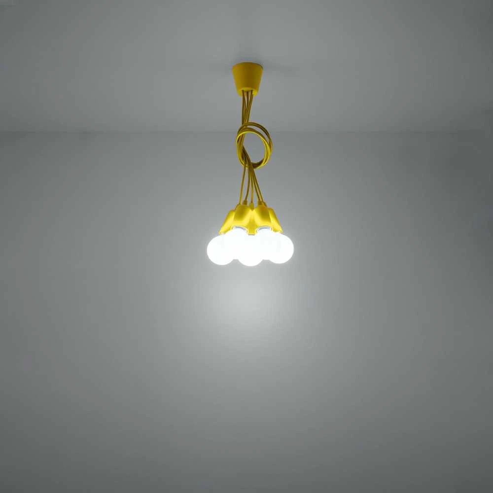 Sollux Lighting Pakabinamas šviestuvas DIEGO 5 geltonas