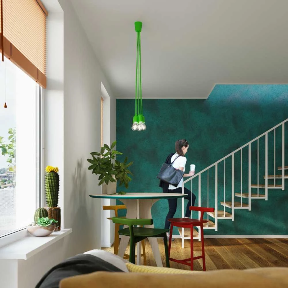 Sollux Lighting Pakabinamas šviestuvas DIEGO 5 žalias