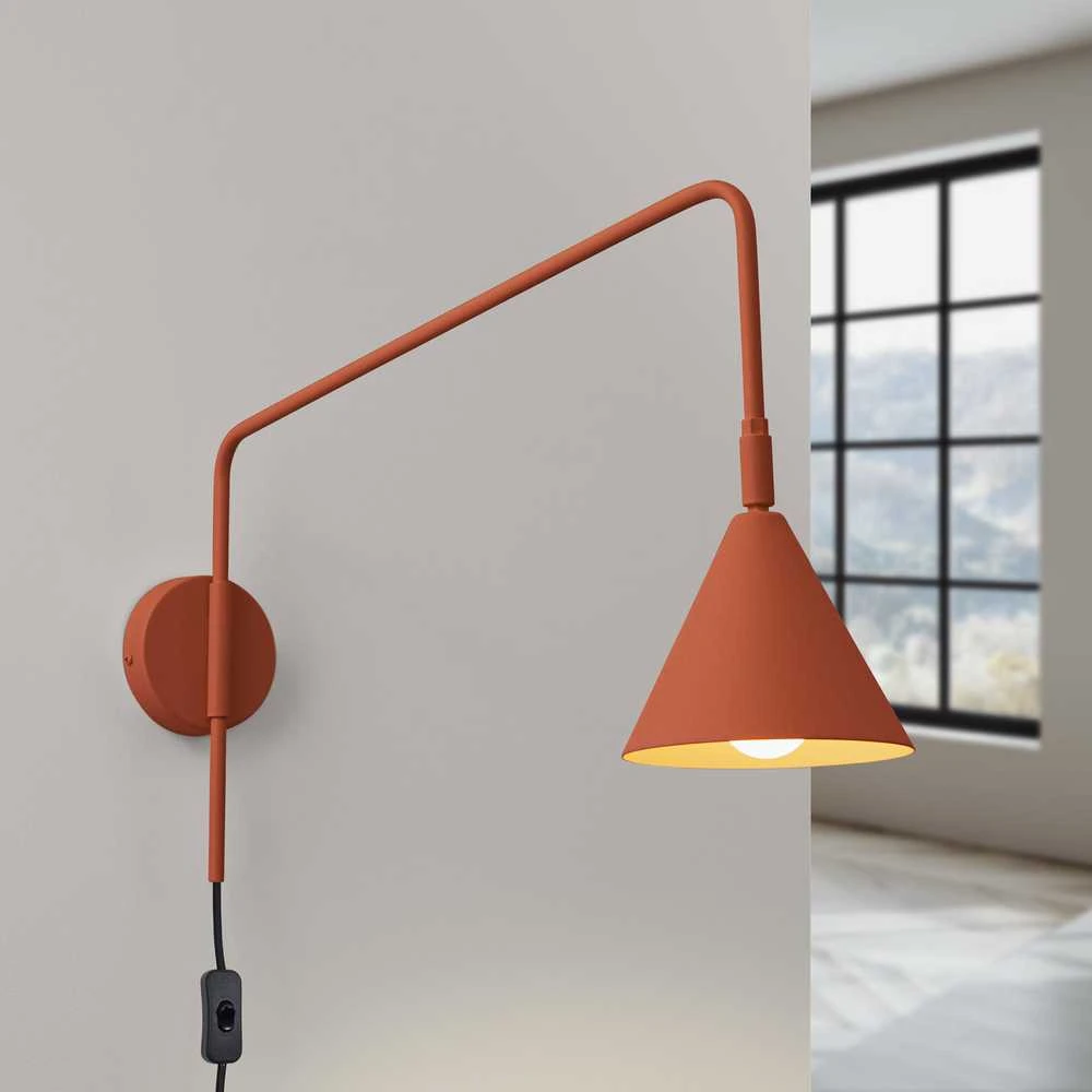 Sollux Lighting NOX Crimson sieninis šviestuvas, raudonos ochros spalvos, plienas, 14x61x30cm, E14 LED, max 10W