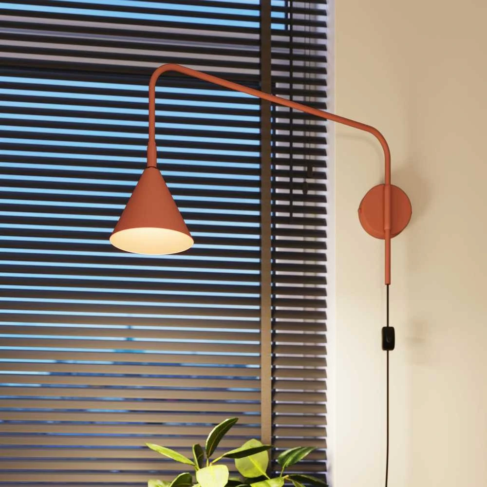 Sollux Lighting NOX Crimson sieninis šviestuvas, raudonos ochros spalvos, plienas, 14x61x30cm, E14 LED, max 10W