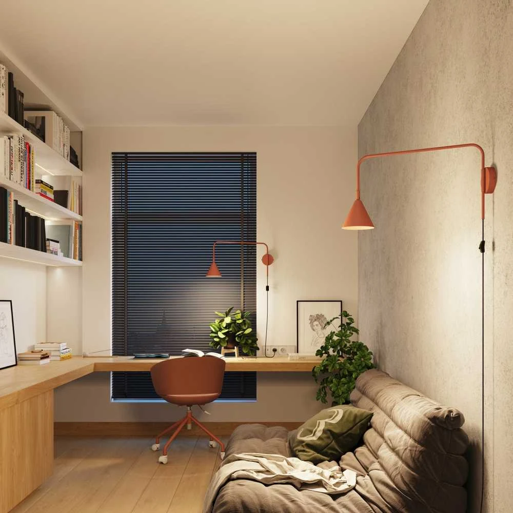 Sollux Lighting NOX Crimson sieninis šviestuvas, raudonos ochros spalvos, plienas, 14x61x30cm, E14 LED, max 10W