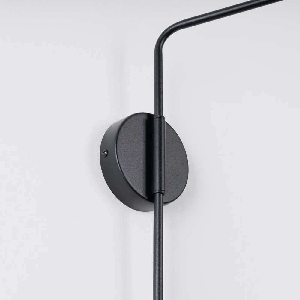 Sollux Lighting NOX sieninis šviestuvas, juodas plienas, E14 LED, 10 W, modernus geometrinis gaubtas