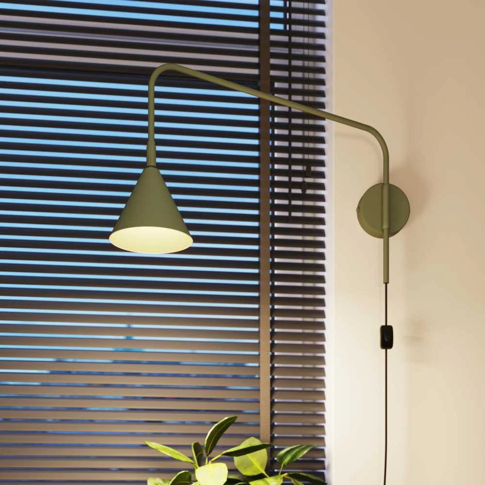 Sollux Lighting NOX sieninis šviestuvas, alyvuogių žalios spalvos, plienas, E14, LED, 10 W, modernus akcentinis šviestuvas