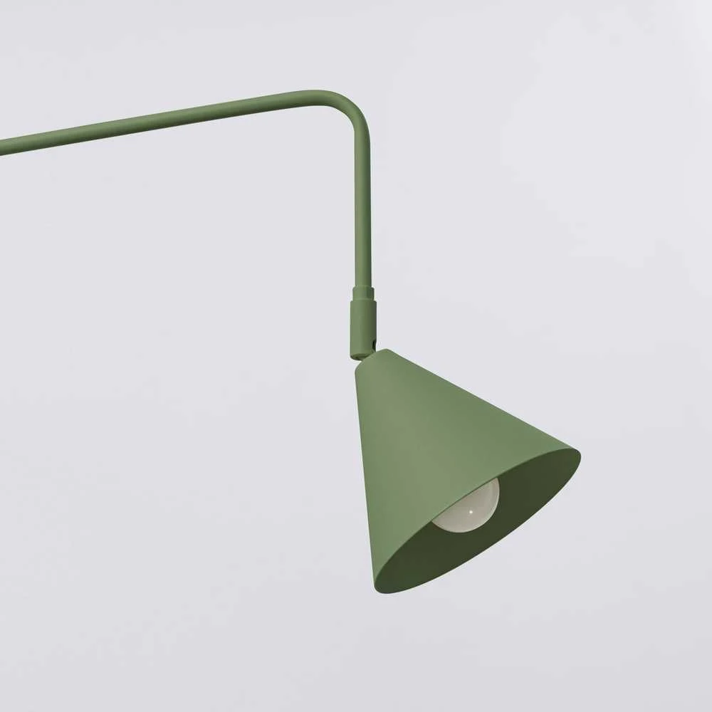 Sollux Lighting NOX sieninis šviestuvas, alyvuogių žalios spalvos, plienas, E14, LED, 10 W, modernus akcentinis šviestuvas