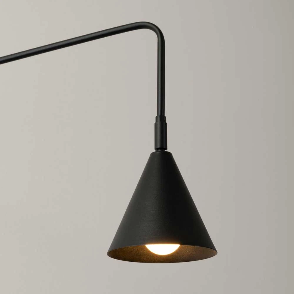 Sollux Lighting NOX sieninis šviestuvas, juodas plienas, E14 LED, 10 W, modernus geometrinis gaubtas