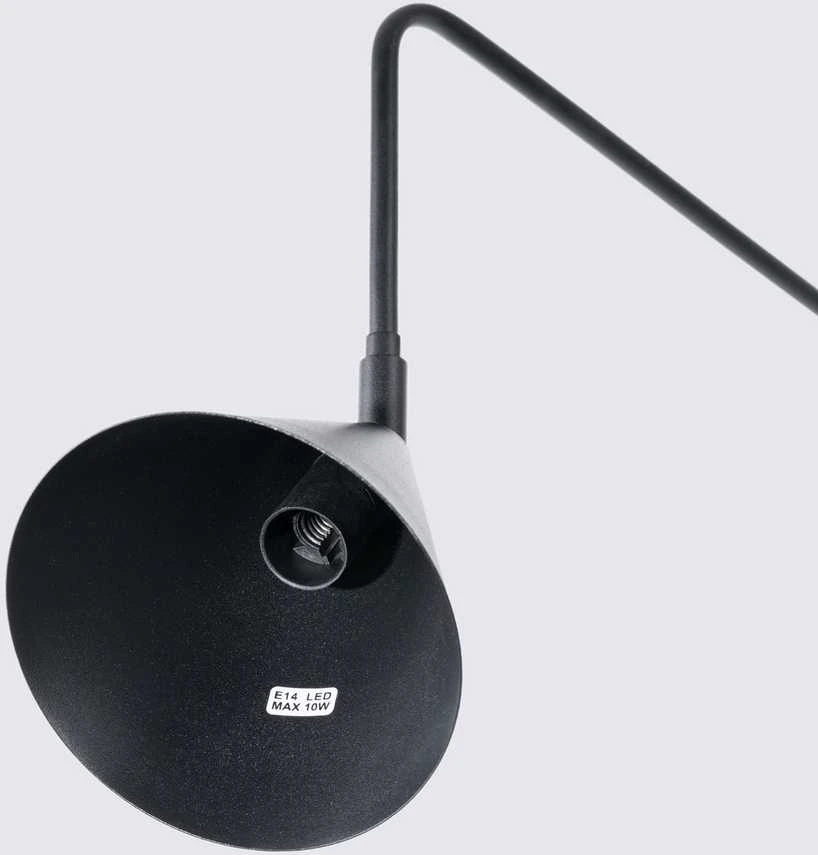 Sollux Lighting NOX sieninis šviestuvas, juodas plienas, E14 LED, 10 W, modernus geometrinis gaubtas