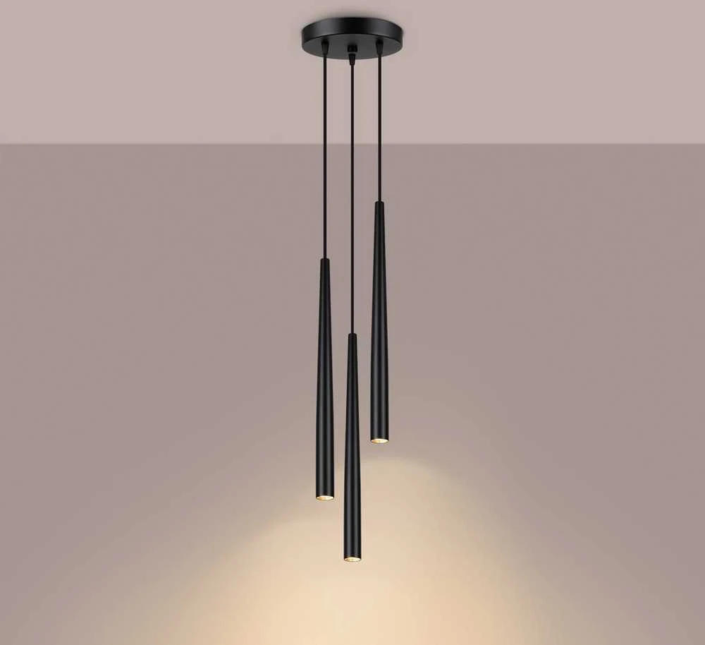 Pakabinamas šviestuvas Sollux Lighting Pedantinė lempa BLISS 3P juoda