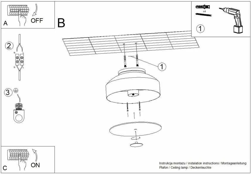 Sollux Lighting OMIQ Crimson modernus apvalus lubinis šviestuvas, baltas, 4x15W, E27, LED, IP20